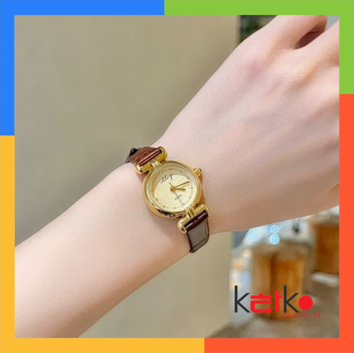 ANKL024 - Jam Tangan Wanita Santai Elegan Retro Tali Kulit Original Jam Tangan Cewek Kecil Watches